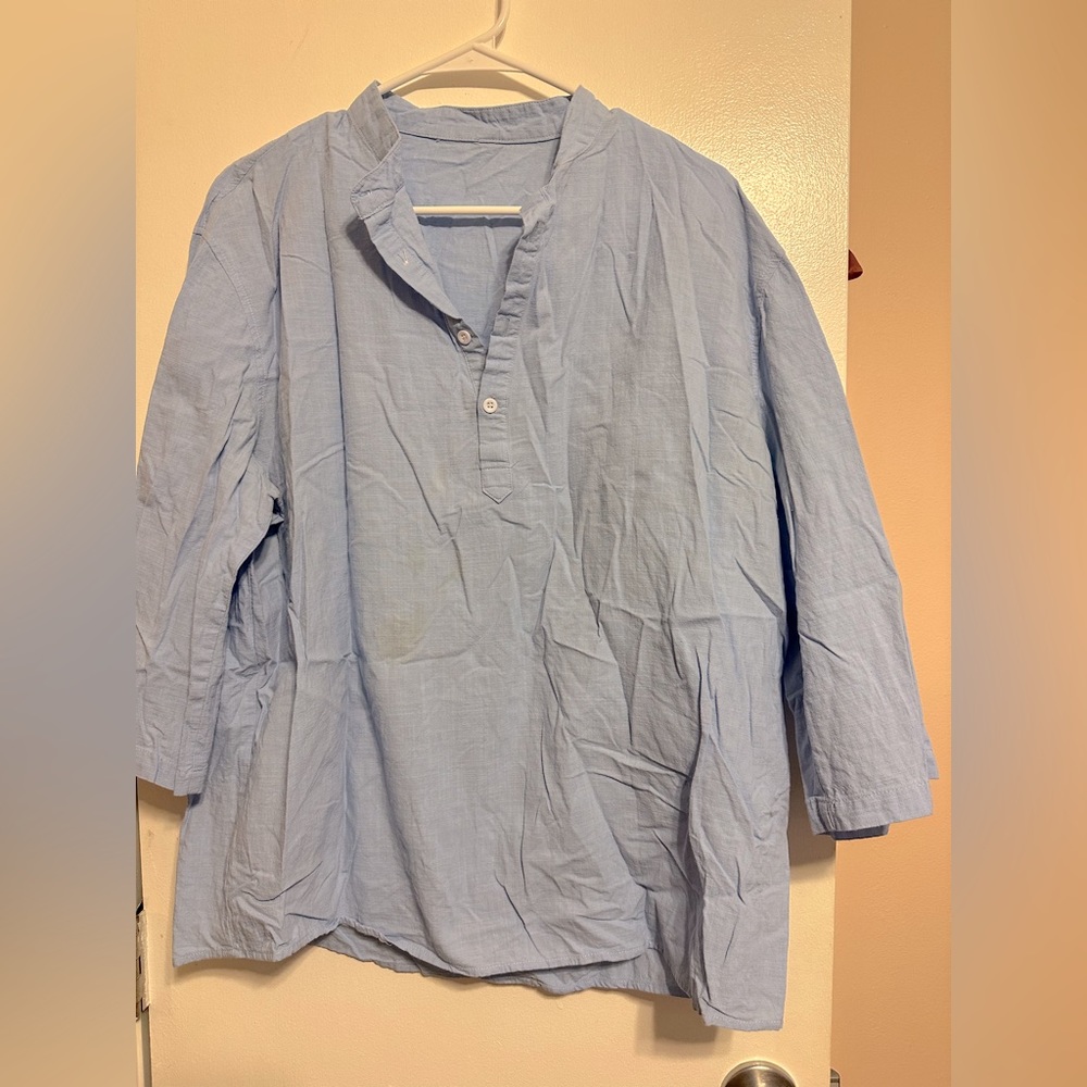 Size L Men’s Linen Blue Shirt
